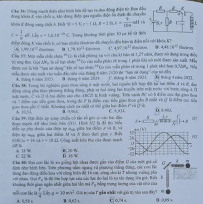 Đề thi và đáp án môn Vật Lý tốt nghiệp THPT Quốc gia 2021: Xem ngay tại đây - Ảnh 4.