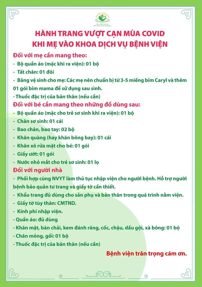 Hành trang vượt cạn mùa Covid tại bệnh viện Phụ sản Hà Nội, mẹ lưu ngay kẻo lỡ - Ảnh 4.