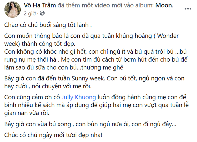 Võ Hạ Trâm tiết lộ điều đặc biệt của con gái trong tuần khủng hoảng, hội bỉm sữa vào khen mẹ chăm con quá mát tay - Ảnh 1. Võ Hạ Trâm tiết lộ điều đặc biệt của con gái trong tuần khủng hoảng, hội bỉm sữa vào khen mẹ chăm con quá mát tay - Ảnh 1.