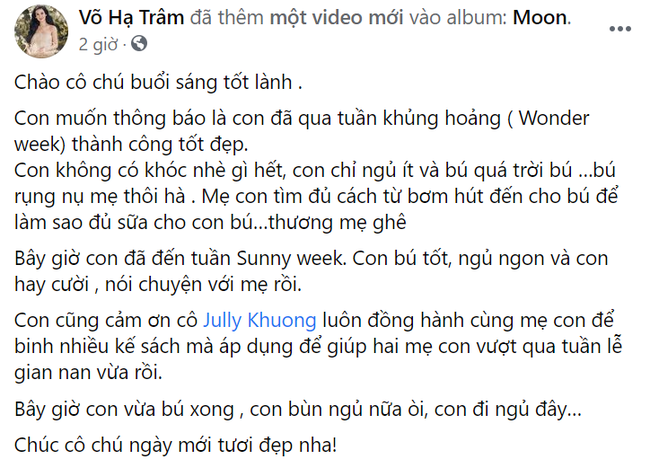 Võ Hạ Trâm tiết lộ điều đặc biệt của con gái trong tuần khủng hoảng, hội bỉm sữa vào khen mẹ chăm con quá mát tay - Ảnh 1.