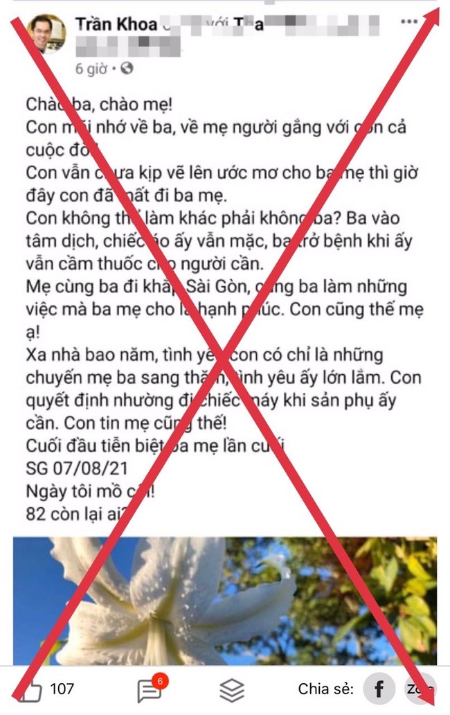 TP.HCM xử phạt hành chính người đăng thông tin &quot;bác sĩ Khoa&quot; nhường ống thở của mẹ cứu sản phụ sai sự thật - Ảnh 1.