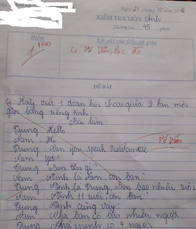 Thêm 1 bài kiểm tra khó đỡ của học sinh: Cả đời cô giáo đi dạy, họa hoằn lắm gặp mới gặp trường hợp này! - Ảnh 1.