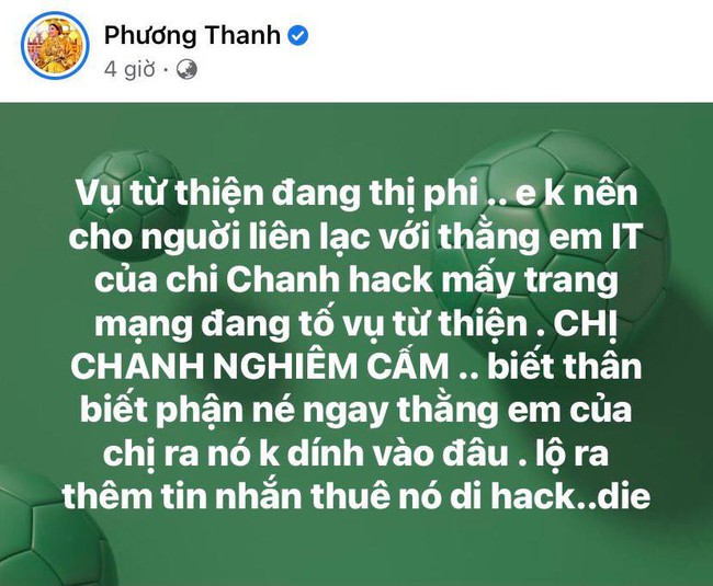 Phương Thanh bất ngờ tố &quot;ai đó&quot; thuê hacker để &quot;ém&quot; lùm xùm từ thiện đang bị bàn tán trên các trang mạng - Ảnh 2.