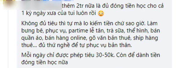 Tân sinh viên &quot;giận cả thế giới&quot; vì mẹ cho ít tiền sinh hoạt phí, dân tình xem con số mà giật mình: Thêm 2 triệu là đủ nộp 1 kỳ học phí  - Ảnh 3.