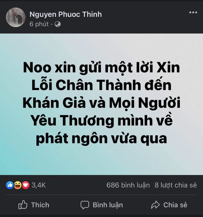 Noo Phước Thịnh chính thức xin lỗi về phát ngôn “chơi chữ” nhạy cảm - Ảnh 2.