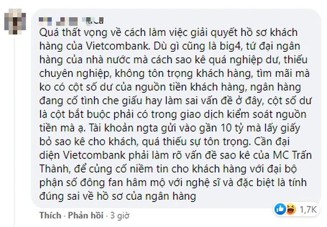 Fanpage Vietcombank bị &quot;tấn công&quot; vì sao kê của Trấn Thành - Ảnh 3.