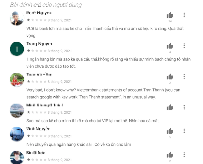 Hết fanpage bị &quot;tấn công&quot; đến phải khóa bình luận, Vietcombank tiếp tục gặp nạn khi app nhận bão 1 sao - Ảnh 3.