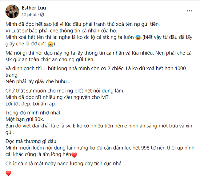 Hari Won tiết lộ lý do phải "che đi che lại" thông tin trong sao kê của Trấn Thành - Ảnh 2.