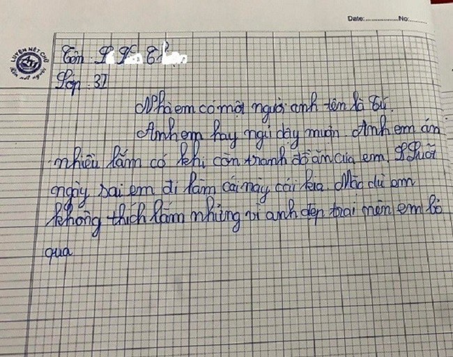 Xuất hiện bài văn &quot;bóc phốt&quot; anh trai không trượt phát nào, dân tình đang cười ná thở thì đụng ngay câu cuối quá CHẤT: Nói hộ nỗi lòng chị em luôn rồi - Ảnh 1.