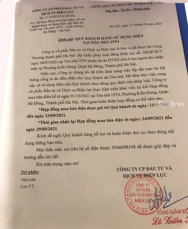 Hà Nội: Chủ đầu tư ra &quot;tối hậu thư&quot; yêu cầu các cư dân ký hợp đồng điện - Ảnh 6.