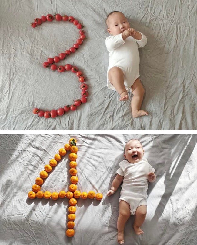 Ngắm sự thay đổi của em bé qua từng tháng bằng 12 bức ảnh, sự khác biệt giữa lúc mới sinh và 1 tuổi khiến ai nấy cười ngặt nghẽo - Ảnh 2.