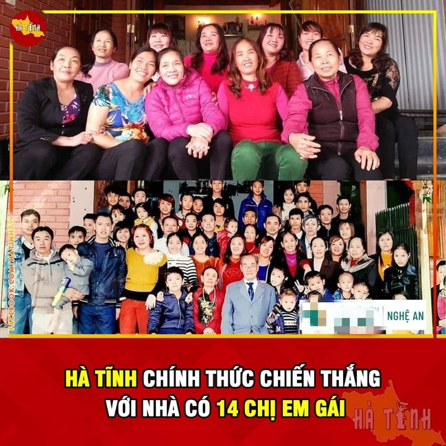 Diễn biến mới nhất cuộc đua giành kỷ lục &quot;gia đình sinh nhiều con gái nhất&quot;: Hà Tĩnh đã giành kỷ lục với gia đình có 14 chị em gái - Ảnh 1.