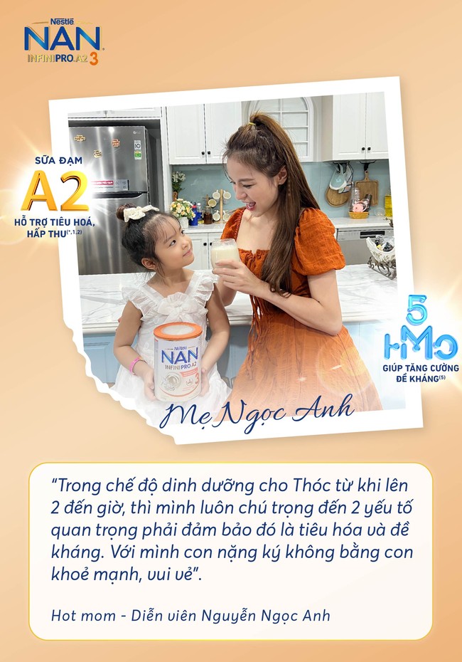 Bổ sung cả sữa đạm A2 và phức hợp 5HM-O để chăm con khỏe như hot mom Vũ Ngọc Ánh và Nguyễn Ngọc Anh - Ảnh 1.