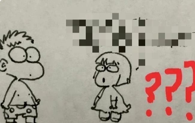 The teacher asked to go home to paint freely, elementary school students drew a family photo, revealing their mother's SECRETS: In the next few months, they probably won't dare to pick up their children - Photo 1.