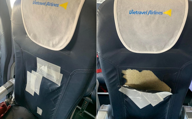 The Vietravel Airlines plane seat was torn on the Ho Chi Minh City - Quy Nhon flight: What did the Vietravel Airlines representative say?  - Photo 1.