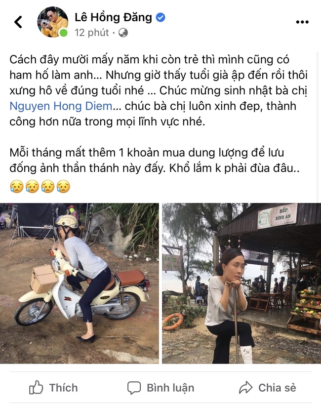 Hồng Đăng tiết lộ tuổi thật của Hồng Diễm, khiến bạn diễn muốn &quot;hóa thú&quot; khi chúc mừng sinh nhật bằng ảnh hậu trường của bộ phim này - Ảnh 1.