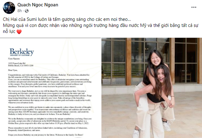 Quach Ngoc Ngoan shared this when Phuong Chanel's stepdaughter achieved a 