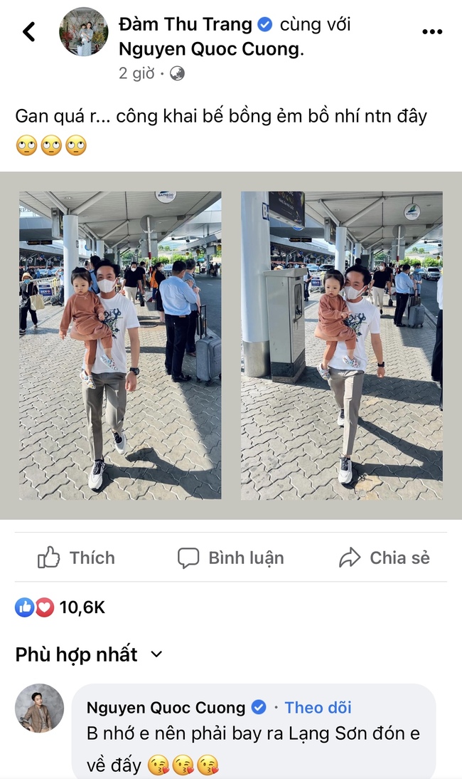 Đàm Thu Trang "bóc phốt" Cường Đô La bế bồng "bồ nhí" tại sân bay - Ảnh 2. Đàm Thu Trang "bóc phốt" Cường Đô La bế bồng "bồ nhí" tại sân bay - Ảnh 2.