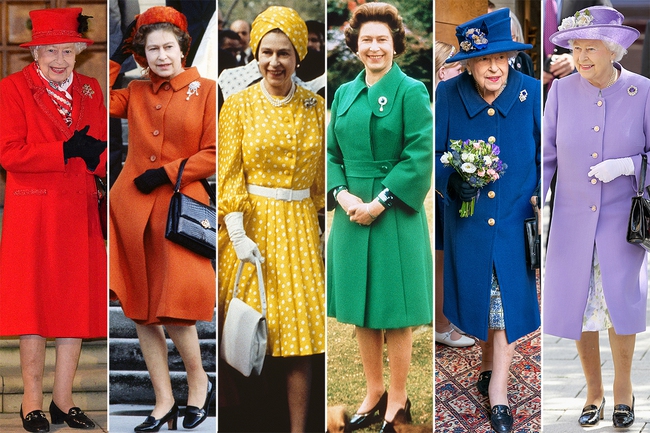 Looking back at 7 decades of wearing colorful costumes of the Queen of England - a 