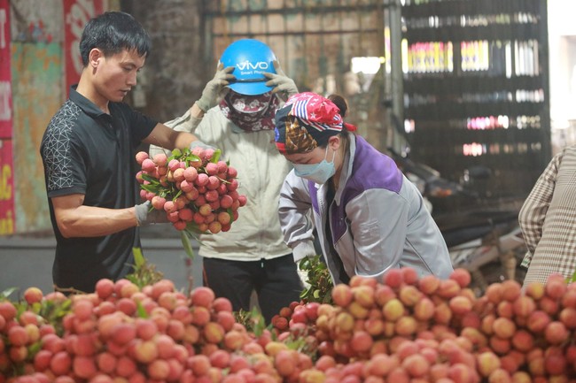 Một thương lái đang kiểm tra chất lượng vải