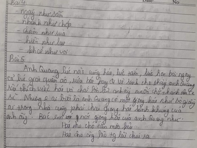 Primary school students talk about their brother who loves to sing, read two sentences that people have laughed at for 3 days and haven't woken up yet: This guy doesn't dare to go out on the street - Photo 1.