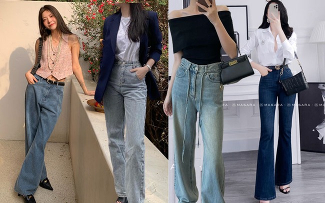 11 mẫu quần jeans cạp cao hack chân dài cho nàng công sở
