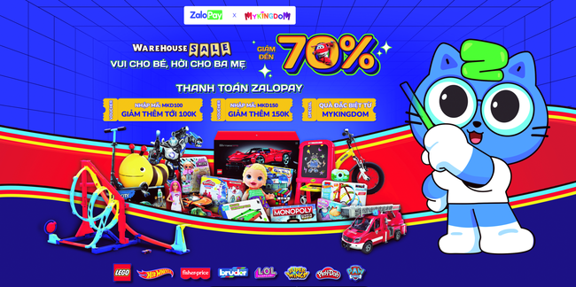 Giảm sốc đến 70% cùng hàng ngàn voucher "khủng" từ Mykingdom và ZaloPay tại sự kiện sale lớn bậc nhất năm - Ảnh 1. Giảm sốc đến 70% cùng hàng ngàn voucher "khủng" từ Mykingdom và ZaloPay tại sự kiện sale lớn bậc nhất năm - Ảnh 1.
