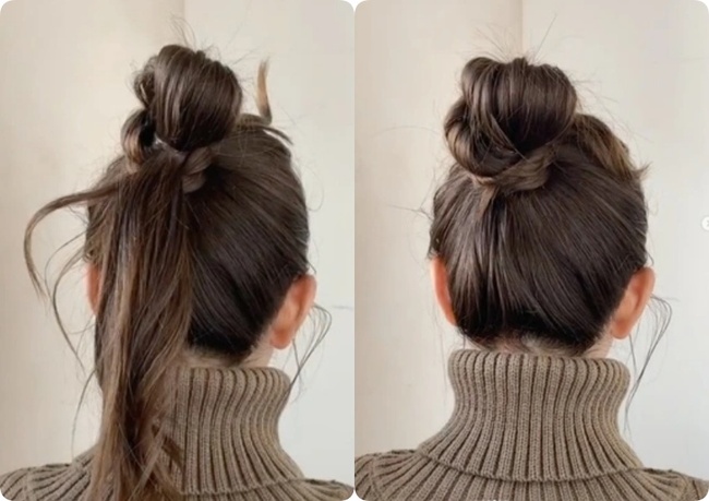 Gợi ý 2 kiểu tóc búi sang chảnh diện cùng áo len cao cổ: Thanh lịch kiểu Hàn, hack tuổi kiểu Nhật - Ảnh 7.