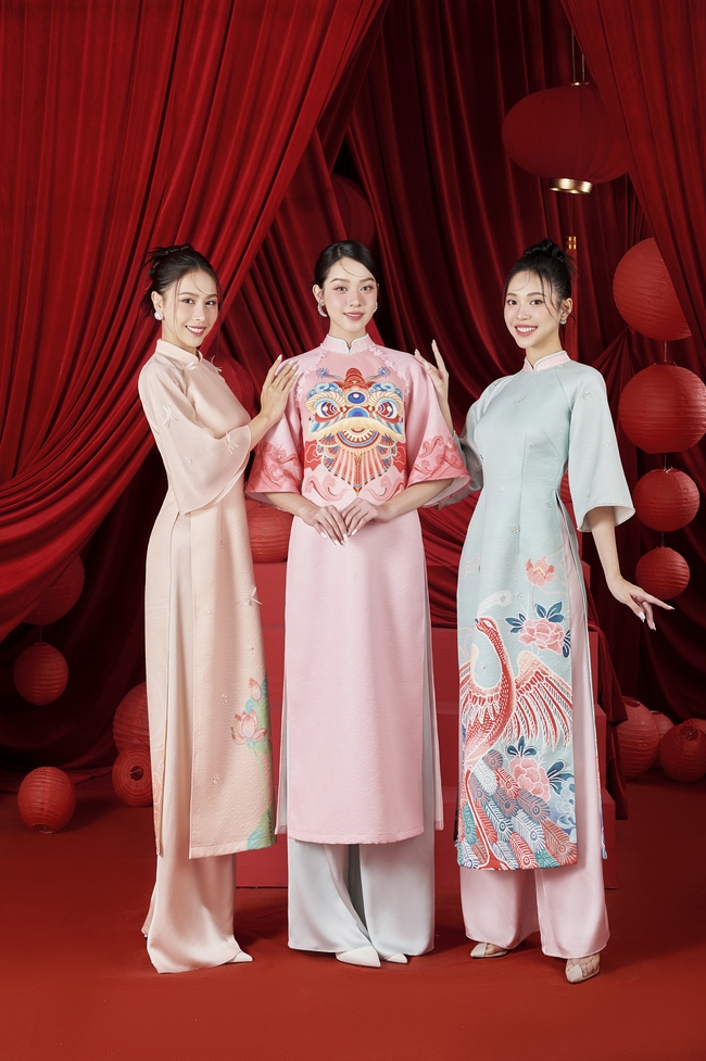 Top 3 Hoa hậu Việt Nam 2023 Thanh Thủy, Ngọc Hằng, Thùy Linh khoe sắc trong những tà áo dài cách tân ngọt ngào  - Ảnh 1.
