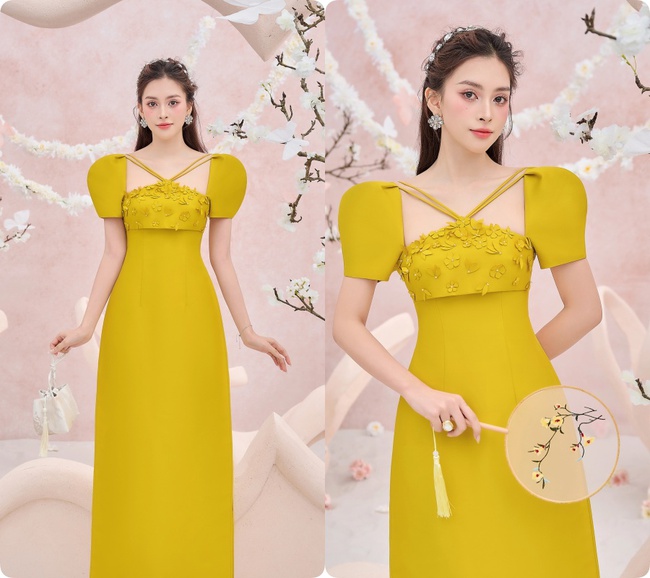 Hoa hậu Tiểu Vy khoe sắc vóc “vạn người mê” trong những tà áo dài cách tân Tết 2024 - Ảnh 3.