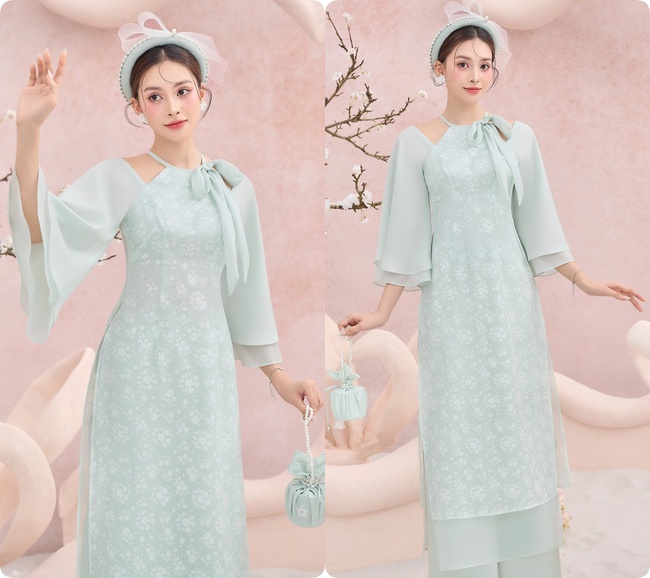 Hoa hậu Tiểu Vy khoe sắc vóc “vạn người mê” trong những tà áo dài cách tân Tết 2024 - Ảnh 6.