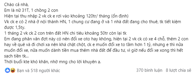 Cô vợ thu nhập 120 triệu/tháng không dám đổi xe, dân tình chỉ ra rất nhiều vấn đề &quot;người giàu&quot; cũng không nghĩ tới - Ảnh 1.