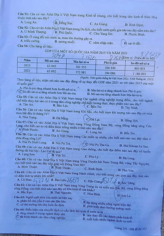 Gợi ý đáp án môn ĐỊA LÝ tốt nghiệp THPT 2024, cập nhật ngay TẠI ĐÂY - Ảnh 2.