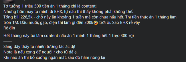 Cô gái chia sẻ cách để chỉ mất 1 triệu tiền ăn cho cả tháng nhưng dân tình càng nhìn càng thấy không ổn chút nào - Ảnh 1.