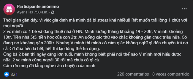 Thu nhập 30 triệu nhưng nợ 200 triệu, anh chồng &quot;cầu cứu&quot; dân tình vì vợ cứ đưa bao nhiêu là tiêu sạch bấy nhiêu - Ảnh 1.