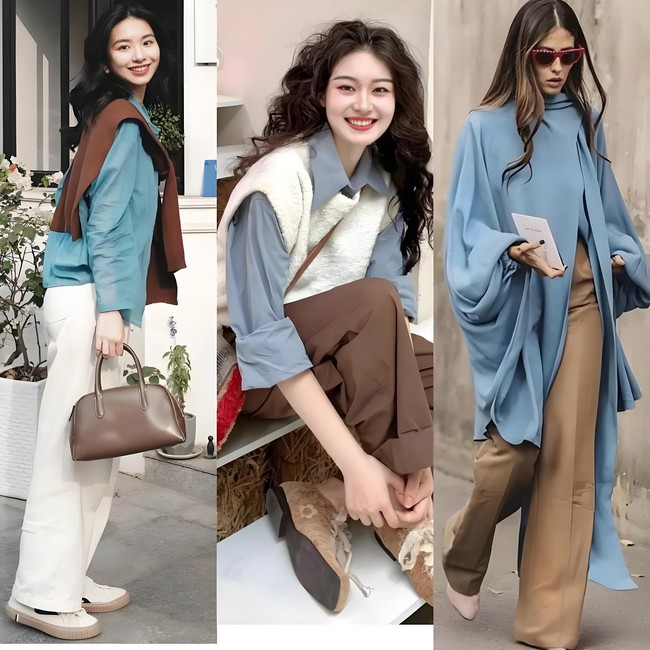 Gu mặc của phụ nữ tinh tế: ưa chuộng bảng màu xanh – nâu - Ảnh 10. Gu mặc của phụ nữ tinh tế: ưa chuộng bảng màu xanh – nâu - Ảnh 10.