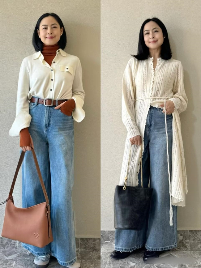 Phụ nữ tuổi 50+ đừng mặc bừa nữa! Hãy thử quần ống rộng và váy dài qua gối để tái tạo vẻ đẹp thanh lịch - Ảnh 10.