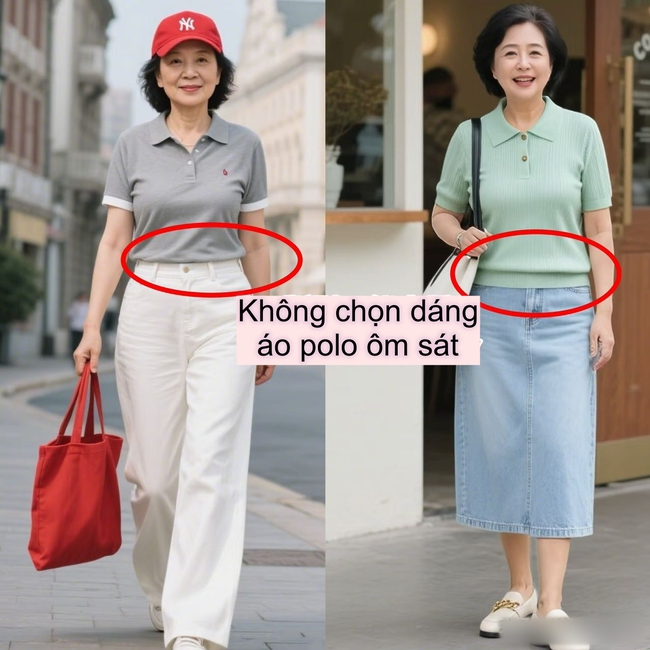 Hứa với tôi nhé, phụ nữ trung niên hãy tránh xa 4 kiểu áo này và thay bằng sơ mi và áo Polo - Ảnh 10. Hứa với tôi nhé, phụ nữ trung niên hãy tránh xa 4 kiểu áo này và thay bằng sơ mi và áo Polo - Ảnh 10.