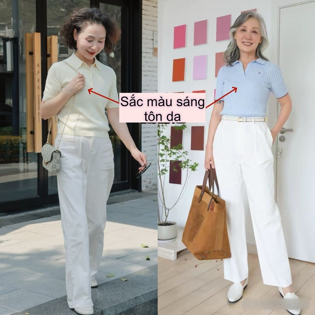 Hứa với tôi nhé, phụ nữ trung niên hãy tránh xa 4 kiểu áo này và thay bằng sơ mi và áo Polo - Ảnh 9. Hứa với tôi nhé, phụ nữ trung niên hãy tránh xa 4 kiểu áo này và thay bằng sơ mi và áo Polo - Ảnh 9.