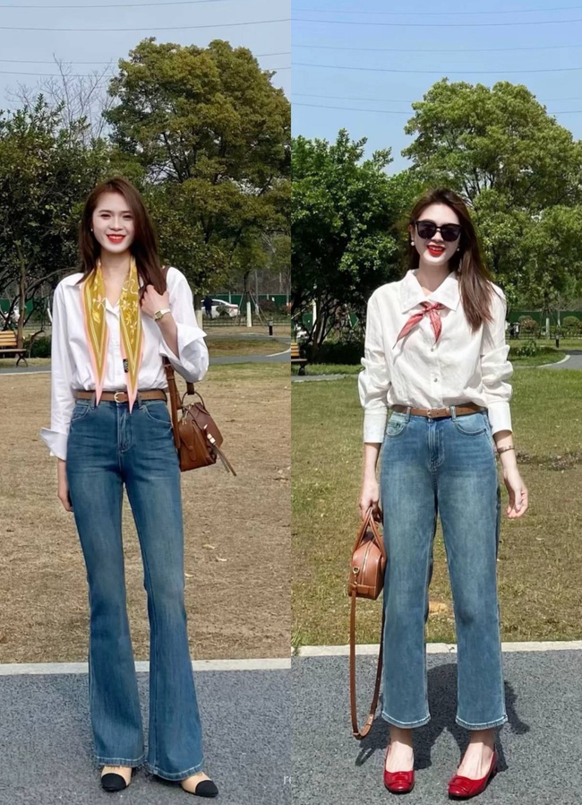 quần jean + sơ mi trắng - Ảnh 2. quần jean + sơ mi trắng - Ảnh 2.