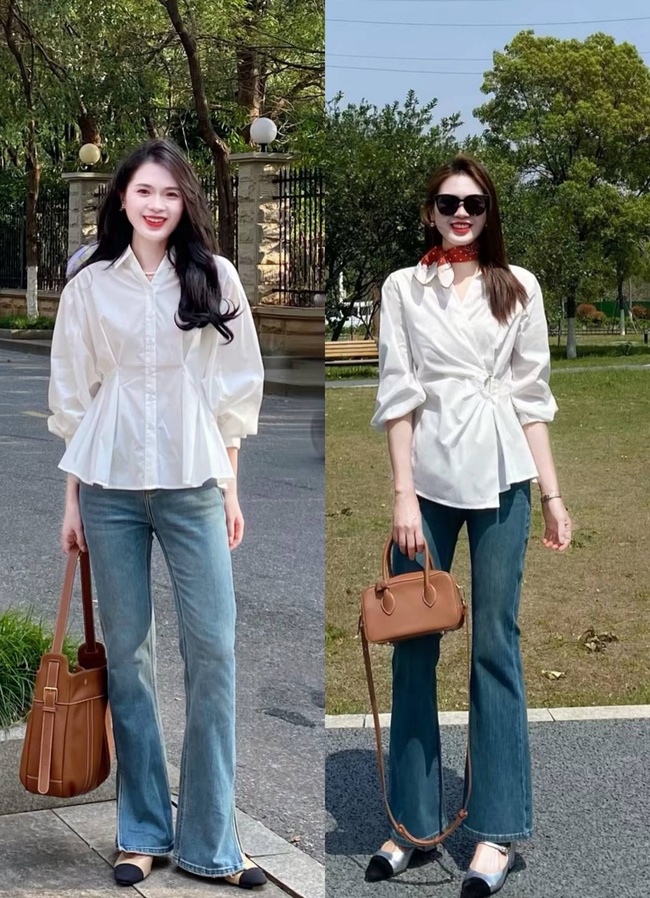 quần jean + sơ mi trắng - Ảnh 3. quần jean + sơ mi trắng - Ảnh 3.