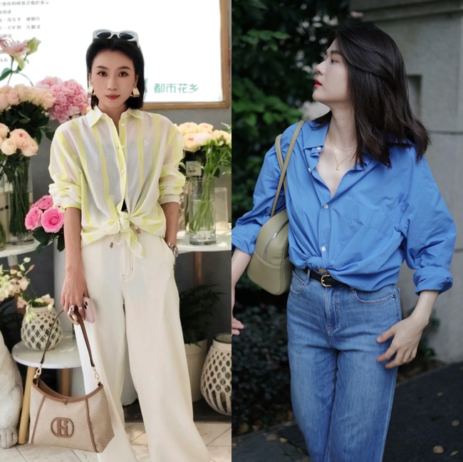 Áo sơ mi + quần ống rộng: Combo "gây sốt" dịp hè, mặc lên nhìn sang chảnh bùng nổ - Ảnh 11. Áo sơ mi + quần ống rộng: Combo "gây sốt" dịp hè, mặc lên nhìn sang chảnh bùng nổ - Ảnh 11.