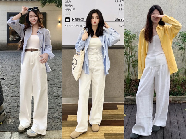 Áo sơ mi + quần ống rộng: Combo "gây sốt" dịp hè, mặc lên nhìn sang chảnh bùng nổ - Ảnh 4. Áo sơ mi + quần ống rộng: Combo "gây sốt" dịp hè, mặc lên nhìn sang chảnh bùng nổ - Ảnh 4.