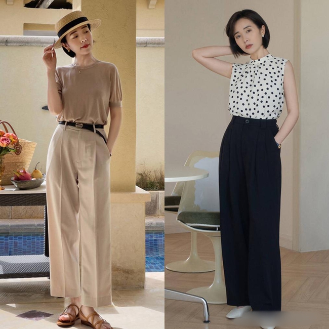 Mùa hè này, combo "quần ống rộng + giày cao gót" bỗng hot rần rần – phụ nữ ngoài 40 mặc thế này thật quá đỗi cuốn hút - Ảnh 6. Mùa hè này, combo "quần ống rộng + giày cao gót" bỗng hot rần rần – phụ nữ ngoài 40 mặc thế này thật quá đỗi cuốn hút - Ảnh 6.
