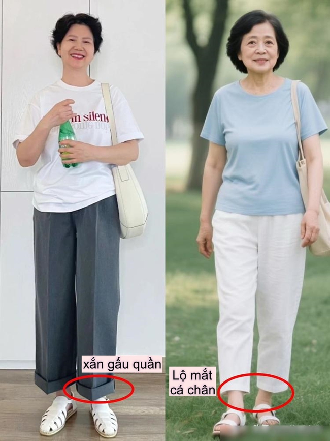 Tạm biệt combo áo thun - quần short: Phụ nữ trung niên muốn mặc đẹp trẻ trung, hãy thử ngay những kiểu phối đồ này - Ảnh 4. Tạm biệt combo áo thun - quần short: Phụ nữ trung niên muốn mặc đẹp trẻ trung, hãy thử ngay những kiểu phối đồ này - Ảnh 4.