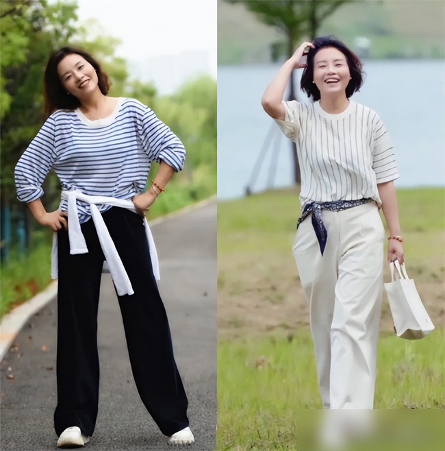 Tạm biệt combo áo thun - quần short: Phụ nữ trung niên muốn mặc đẹp trẻ trung, hãy thử ngay những kiểu phối đồ này - Ảnh 7. Tạm biệt combo áo thun - quần short: Phụ nữ trung niên muốn mặc đẹp trẻ trung, hãy thử ngay những kiểu phối đồ này - Ảnh 7.