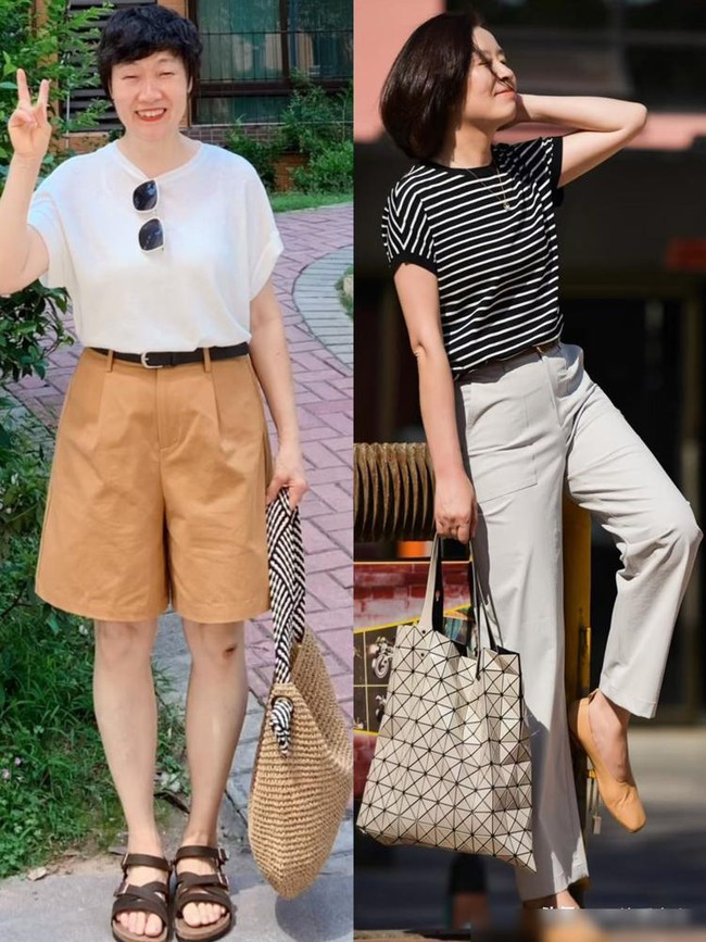 Tạm biệt combo áo thun - quần short: Phụ nữ trung niên muốn mặc đẹp trẻ trung, hãy thử ngay những kiểu phối đồ này - Ảnh 6. Tạm biệt combo áo thun - quần short: Phụ nữ trung niên muốn mặc đẹp trẻ trung, hãy thử ngay những kiểu phối đồ này - Ảnh 6.
