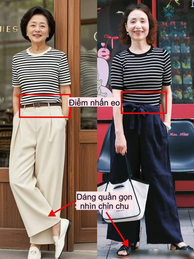 Tạm biệt combo áo thun - quần short: Phụ nữ trung niên muốn mặc đẹp trẻ trung, hãy thử ngay những kiểu phối đồ này - Ảnh 12. Tạm biệt combo áo thun - quần short: Phụ nữ trung niên muốn mặc đẹp trẻ trung, hãy thử ngay những kiểu phối đồ này - Ảnh 12.