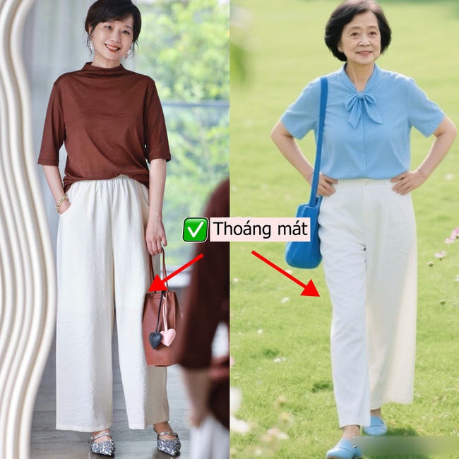 Mùa hè, phụ nữ trung niên nên sắm đủ 3 kiểu quần "nghe tên đã thấy sang", mặc vào lại vừa mát vừa tôn dáng - Ảnh 8. Mùa hè, phụ nữ trung niên nên sắm đủ 3 kiểu quần "nghe tên đã thấy sang", mặc vào lại vừa mát vừa tôn dáng - Ảnh 8.