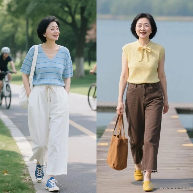 Mùa hè, phụ nữ trung niên nên sắm đủ 3 kiểu quần "nghe tên đã thấy sang", mặc vào lại vừa mát vừa tôn dáng - Ảnh 5. Mùa hè, phụ nữ trung niên nên sắm đủ 3 kiểu quần "nghe tên đã thấy sang", mặc vào lại vừa mát vừa tôn dáng - Ảnh 5.